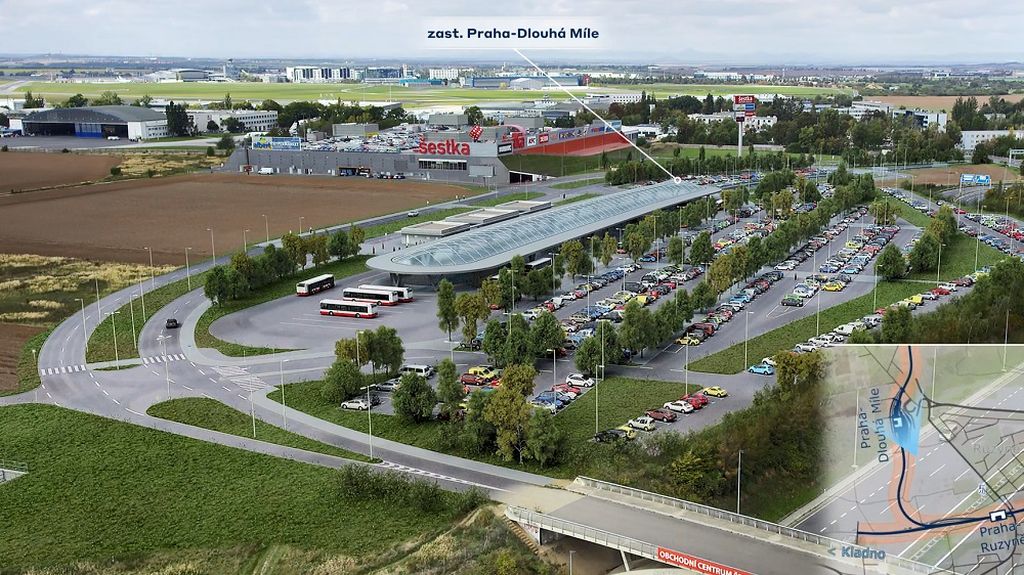 Železnice na letiště Praha – vizualizace nové trati Ruzyně–Letiště