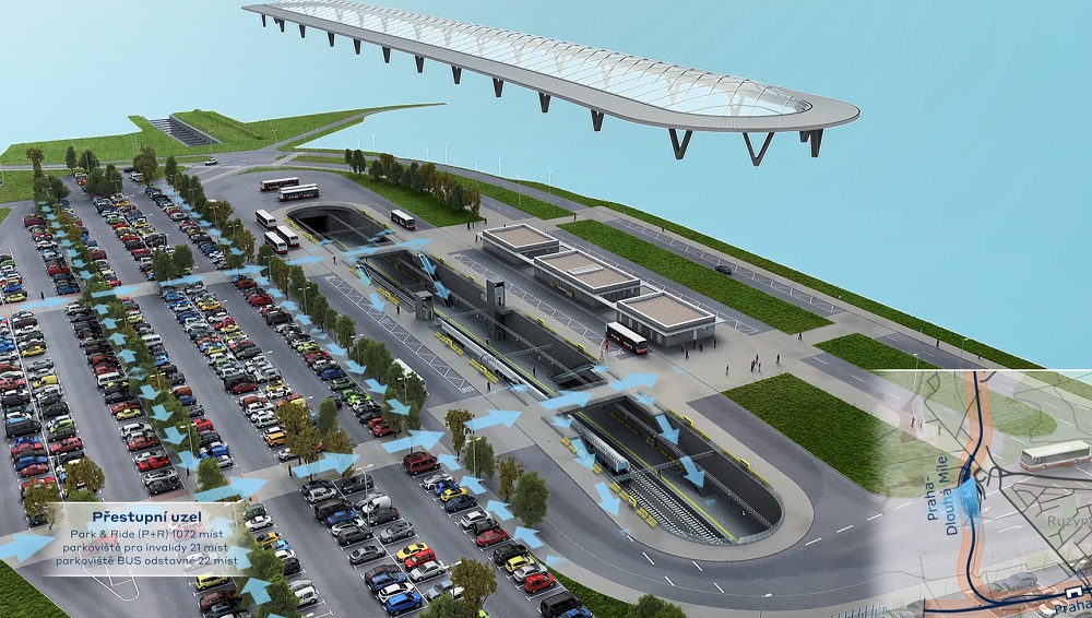 Železnice na letiště Praha – vizualizace nové trati Ruzyně–Letiště