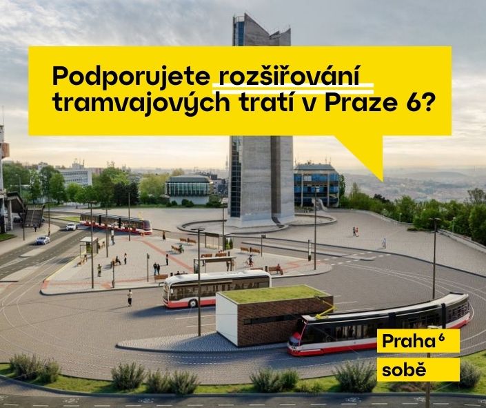 Vizualizace rozšíření tramvajových tratí v Praze 6