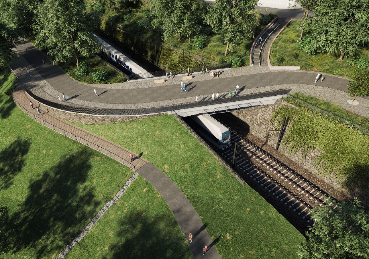 Vizualizace nové podzemní stanice Praha-Dejvice