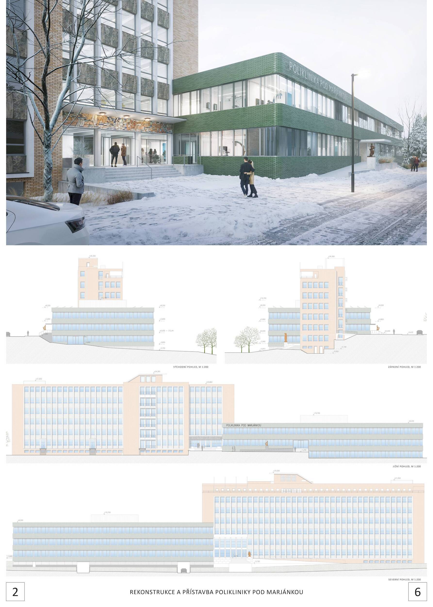 Vizualizace polikliniky Pod Marjánkou v Praze 6 – investice z rozpočtu 2026