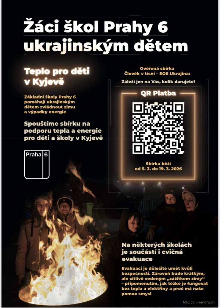 Pomoc dětem v Kyjevě – sbírka Teplo pro děti organizovaná školami Praha 6