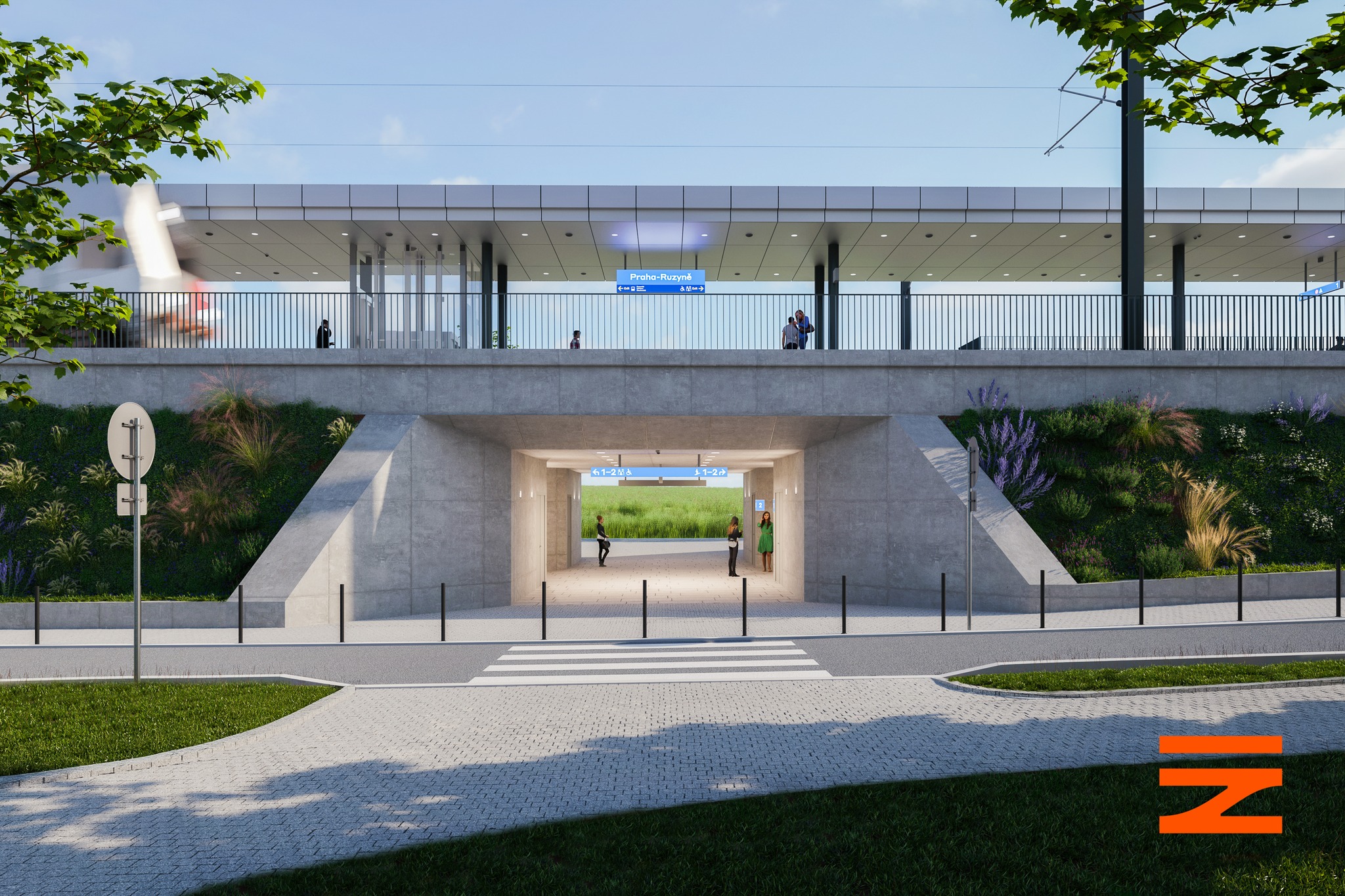 Vizualizace nové stanice Veleslavín – dopravní uzel Praha 6