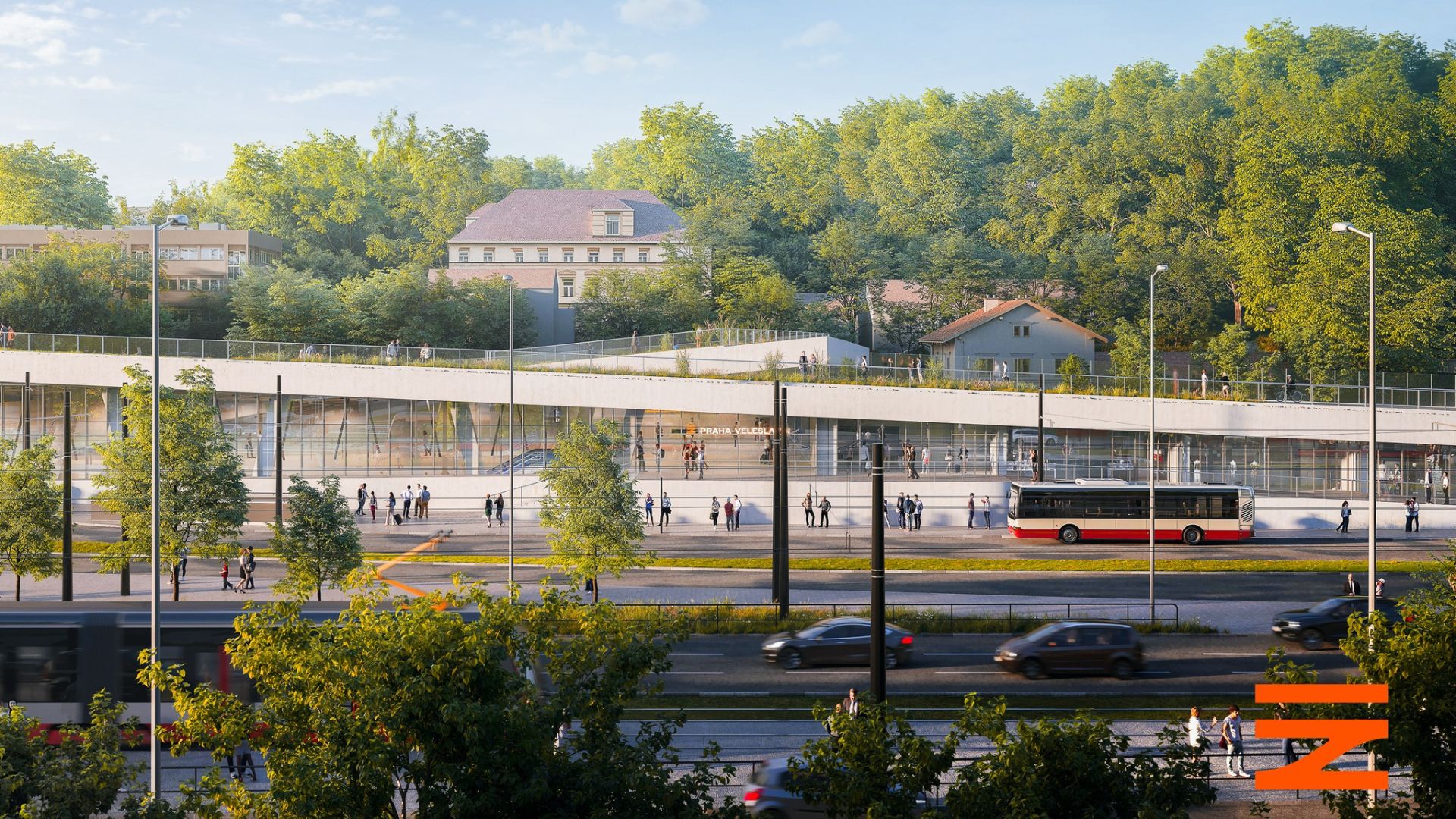 Vizualizace nové stanice Veleslavín – dopravní uzel Praha 6