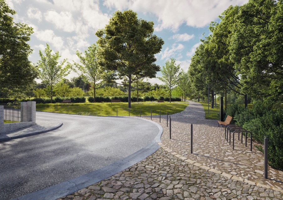 Vizualizace nové budovy ZŠ Bílá Praha 6 moderní architektura školy