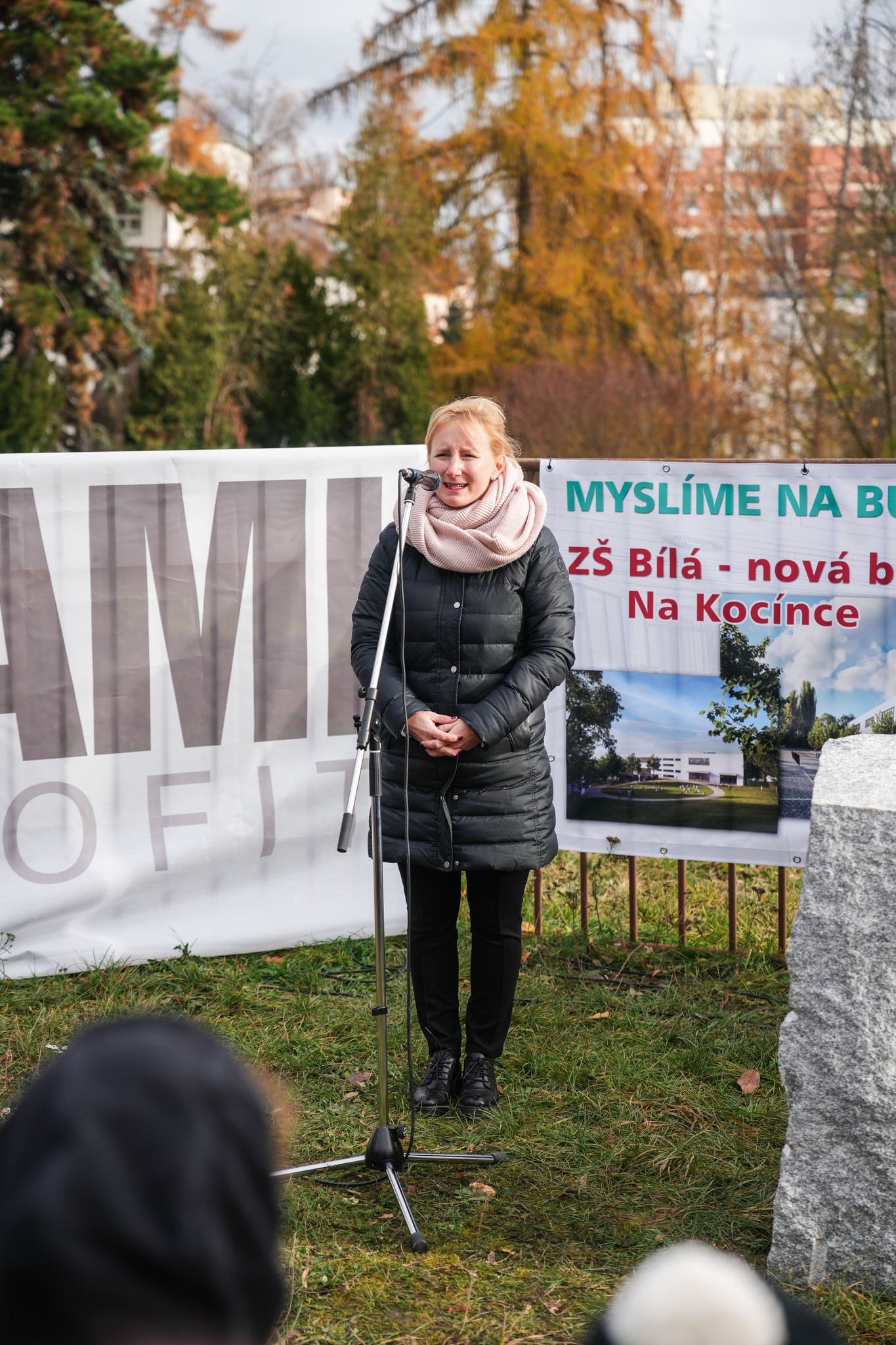 Poklepání základního kamene nové školy ZŠ Bílá Praha 6 Na Kocínce