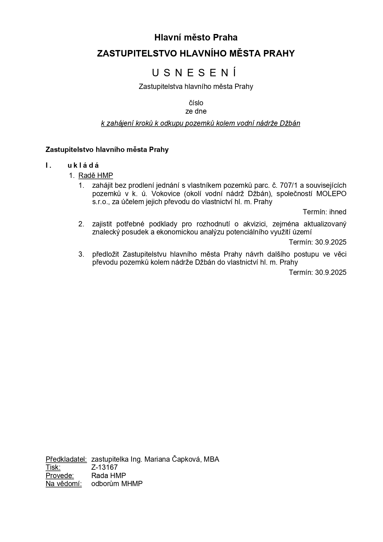 Prezentace návrhu na záchranu a využití areálu Džbán Praha 6