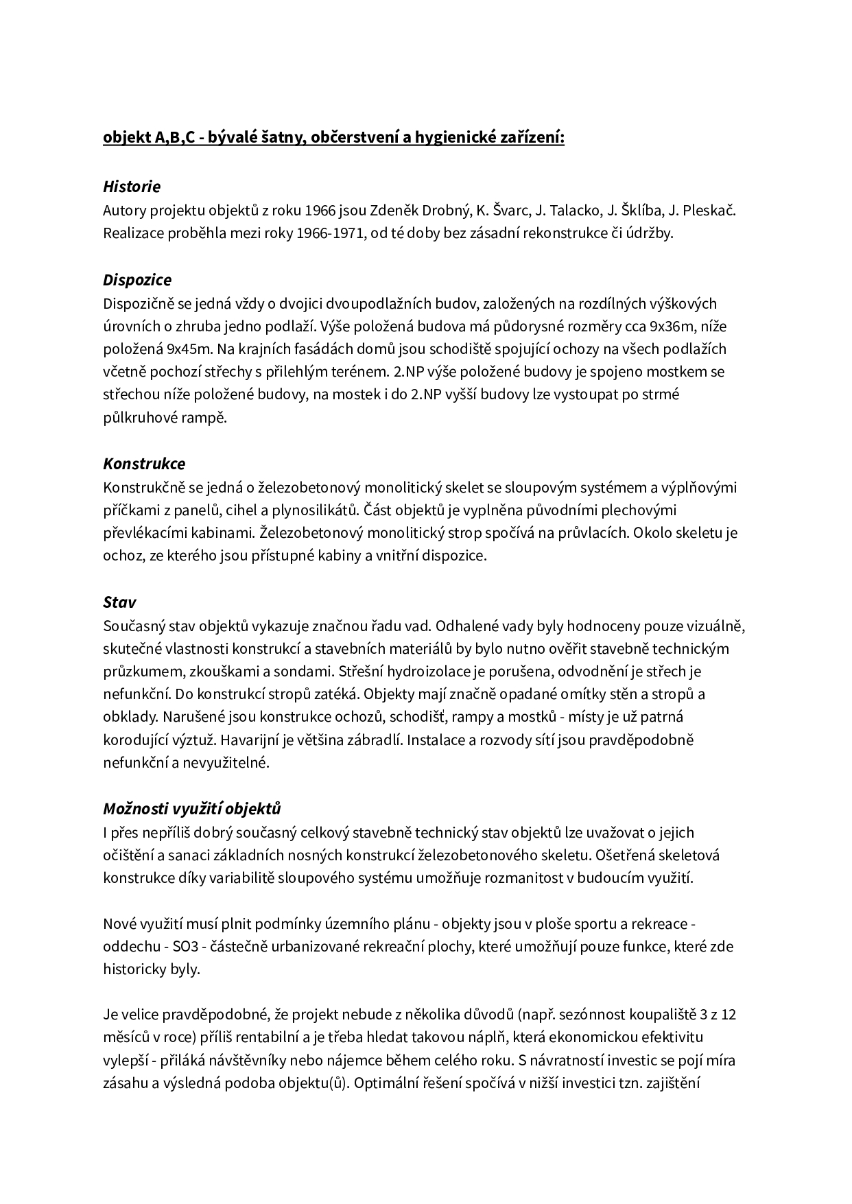 Prezentace návrhu na záchranu a využití areálu Džbán Praha 6