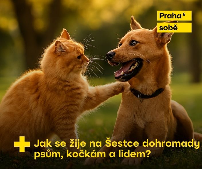 Venčení psa v parku Ladronka Praha 6 veřejný prostor pro lidi a zvířata