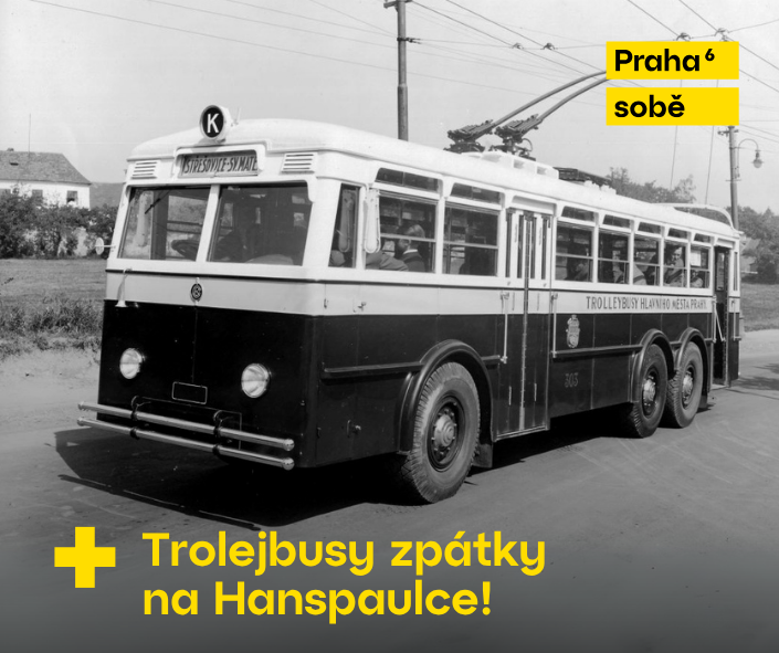 Historický trolejbus linky K na Hanspaulce v roce 1936