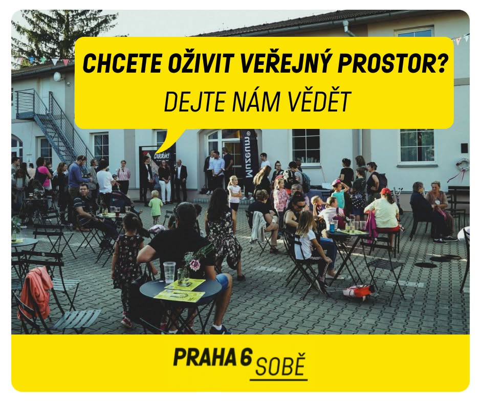 Veřejný prostor v Praze 6 oživený mobiliářem v rámci projektu Pražské plácky 2023