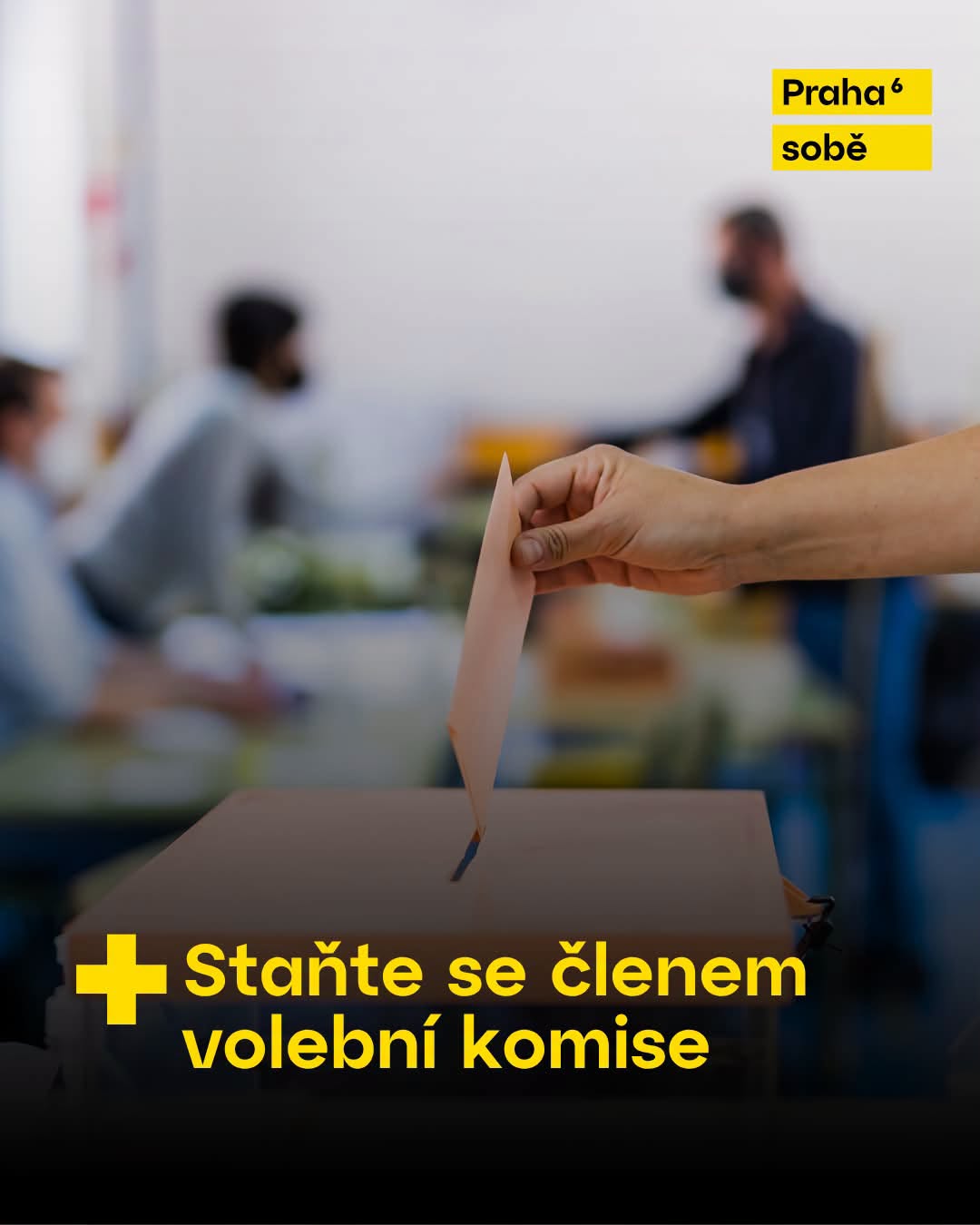 Volební místnost v Praze 6 připravená pro volby do Poslanecké sněmovny