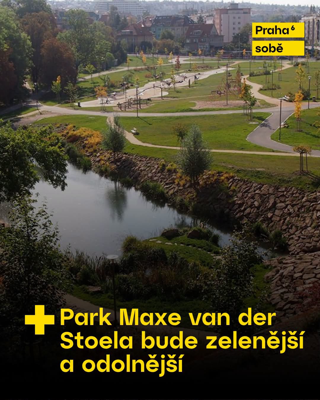Park Maxe van der Stoela v Praze 6 před plánovanou obnovou